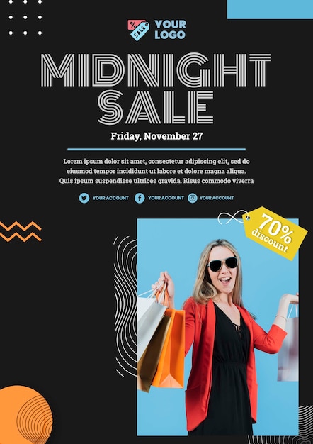 Free PSD fashion sale concept poster template