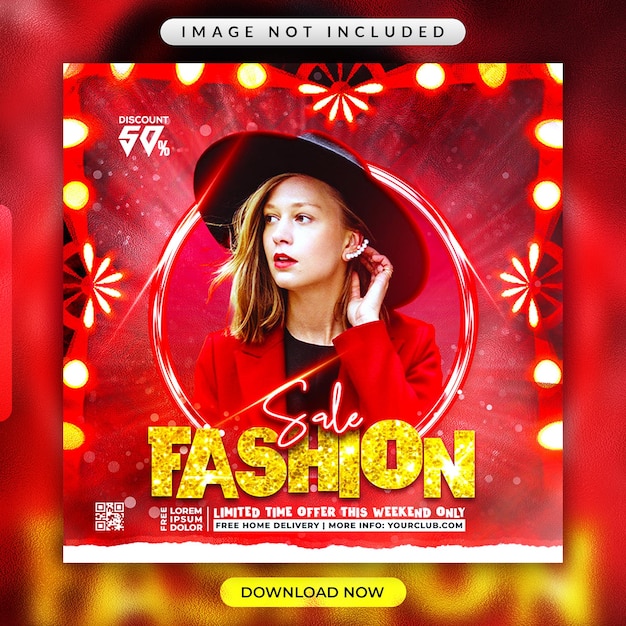 Fashion sale flyer or social media promotional banner template