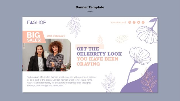 ファッションセール横バナーテンプレート