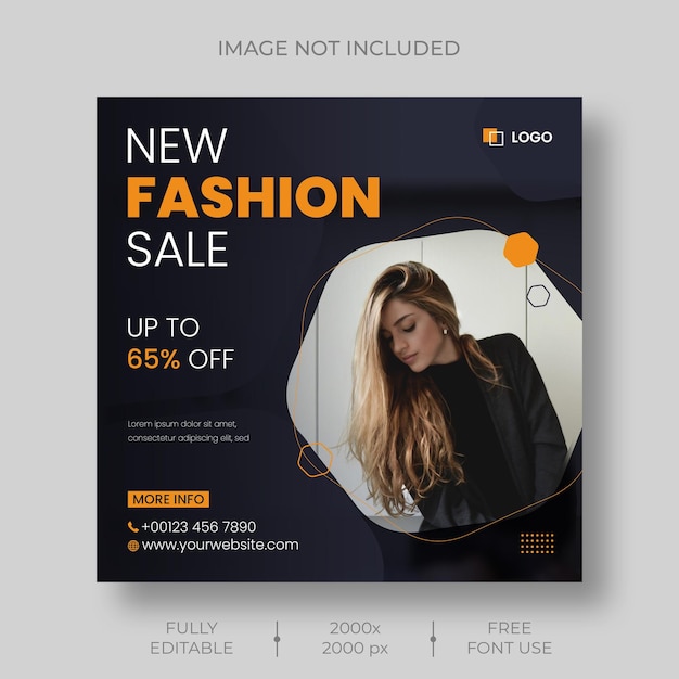 無料PSD ファッションセールinstagramの投稿とソーシャルメディアのバナーテンプレート