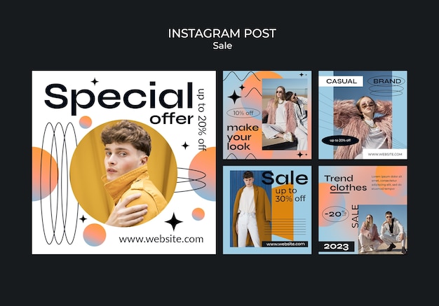 無料PSD ファッションセールinstagram投稿コレクション