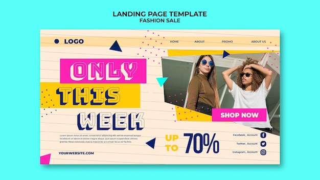 Fashion sale landing page template