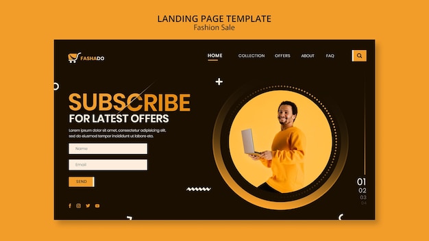 Free PSD fashion sale landing page template