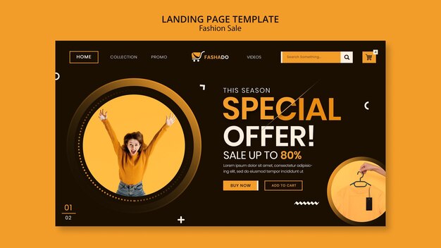 Fashion sale landing page template