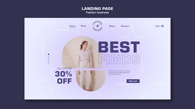 Free PSD fashion sale landing page template