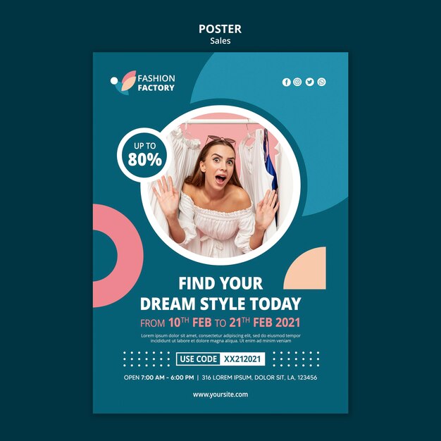 Fashion sale poster template