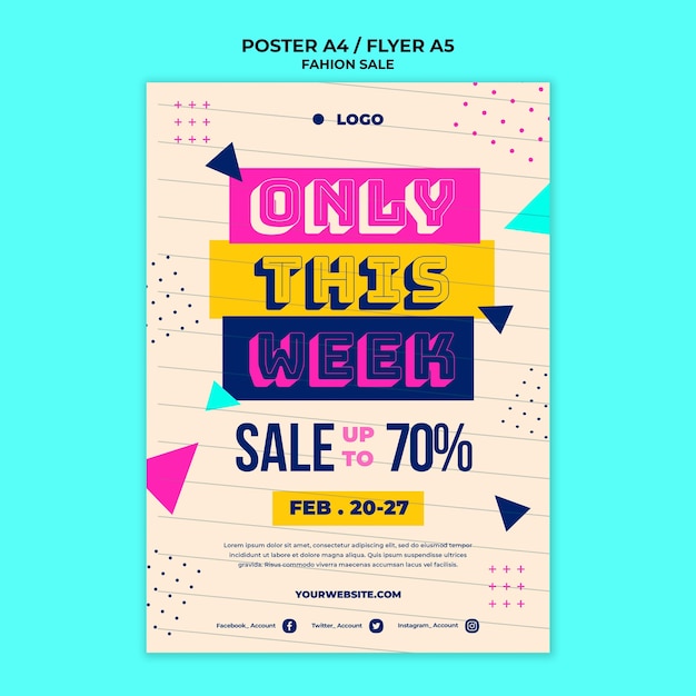 Fashion sale poster template