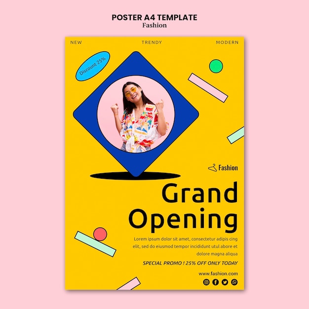 PSD gratuito modello di poster di vendita di moda