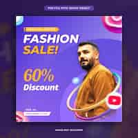 Free PSD fashion sale social media instagram post template