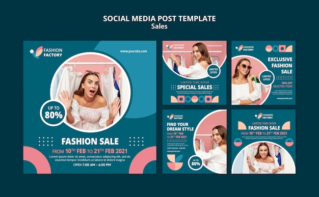 Fashion sale social media post template