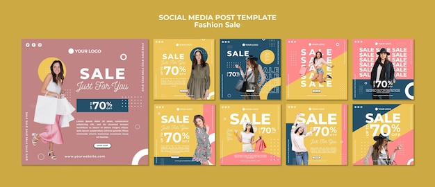 Free PSD fashion sale social media post