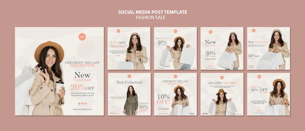 패션 판매 소셜 미디어 게시물 템플릿
