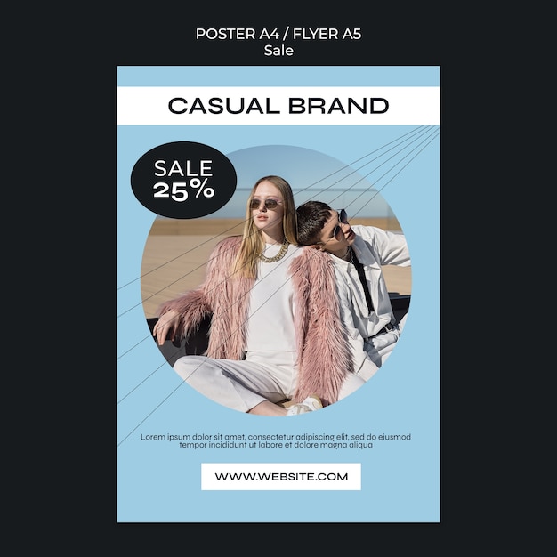 Fashion sale vertical poster template