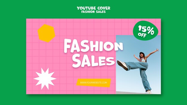 Шаблон обложки youtube для модной распродажи