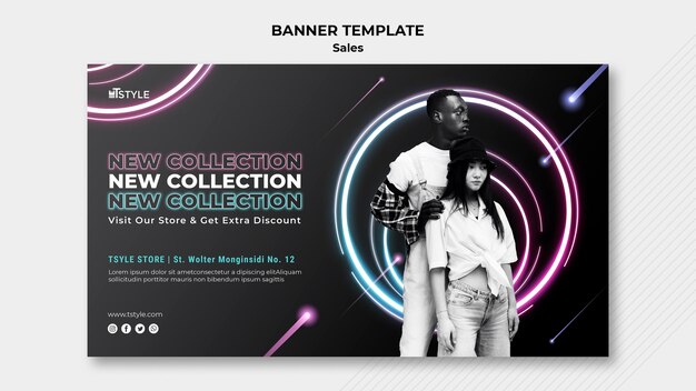 Fashion sales banner template