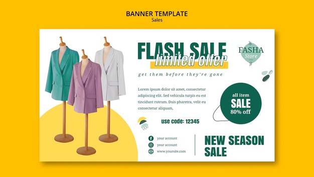 Fashion sales banner template