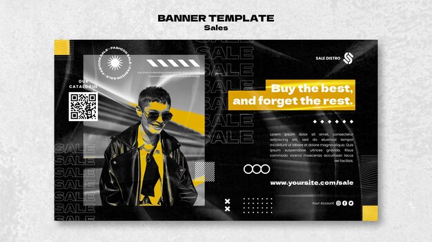 Free PSD fashion sales horizontal banner template