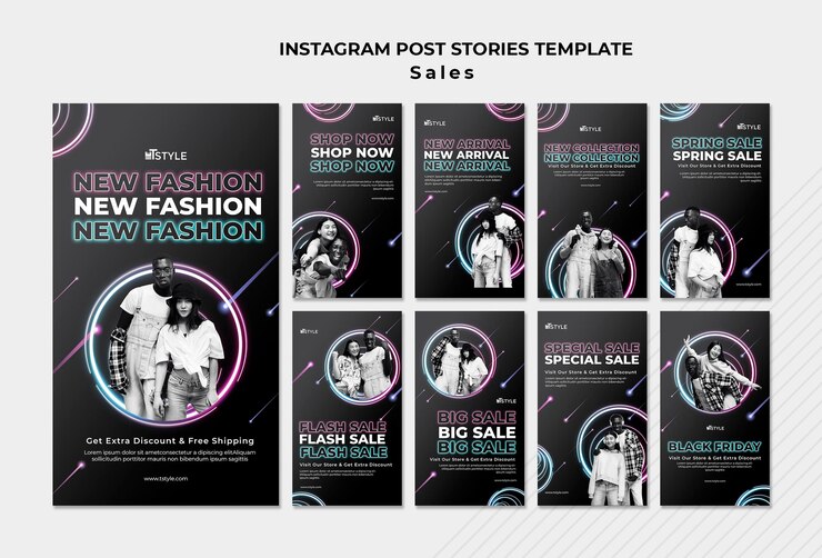 Бесплатный PSD шаблон истории продаж instagram
