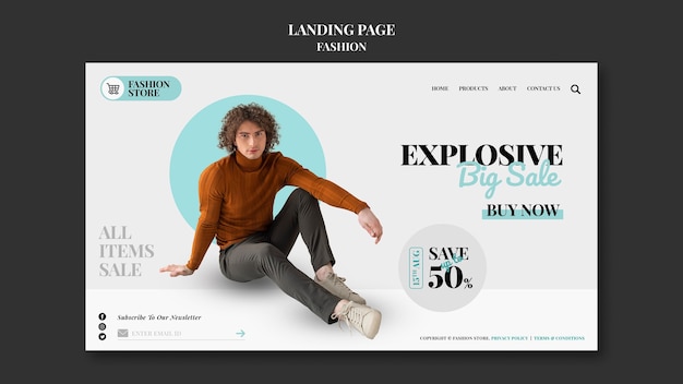 Free PSD fashion sales landing page template