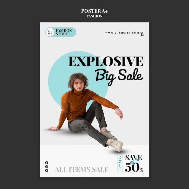 Fashion sales poster template