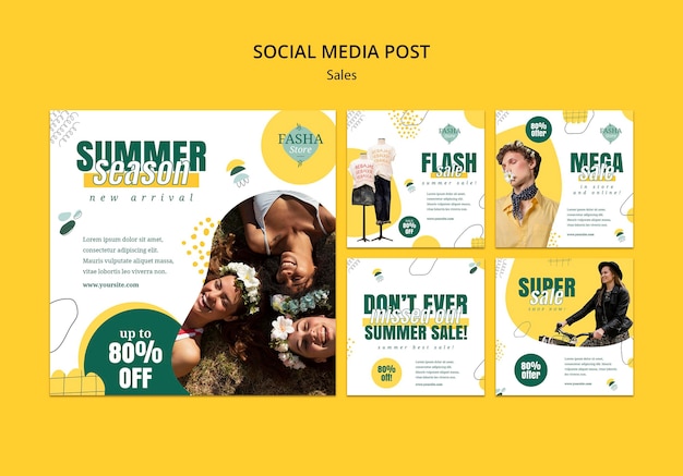 Free PSD fashion sales social media posts