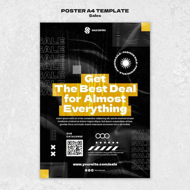 Free PSD fashion sales vertical poster template