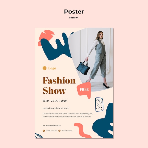 Free PSD fashion show poster template