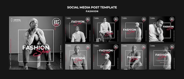 Post sui social media della sfilata di moda