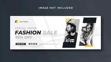Free PSD fashion social media banner or web template
