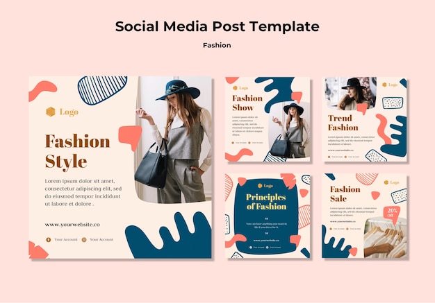 ファッションソーシャルメディアの投稿テンプレート