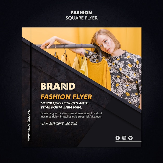 Fashion Square Flyer Design – Download Free PSD
