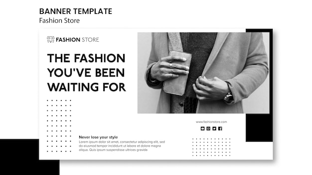 Free PSD fashion store concept banner template