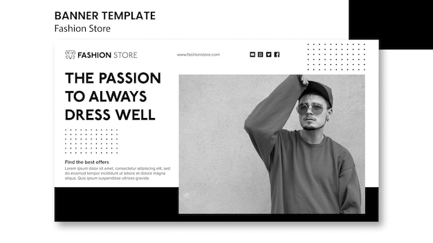 Free PSD fashion store concept banner template