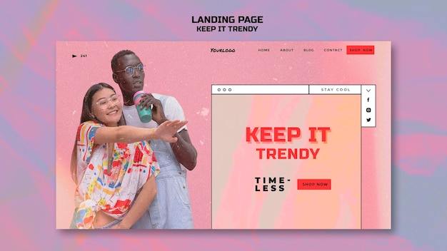 Free PSD fashion store landing page template