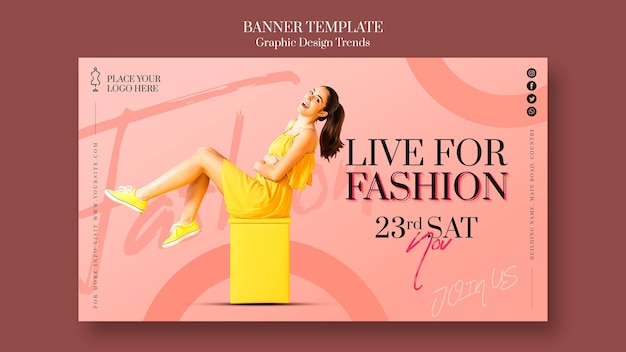 Free PSD fashion store promo template banner