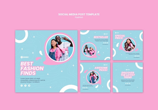 Free PSD fashion store social media posts