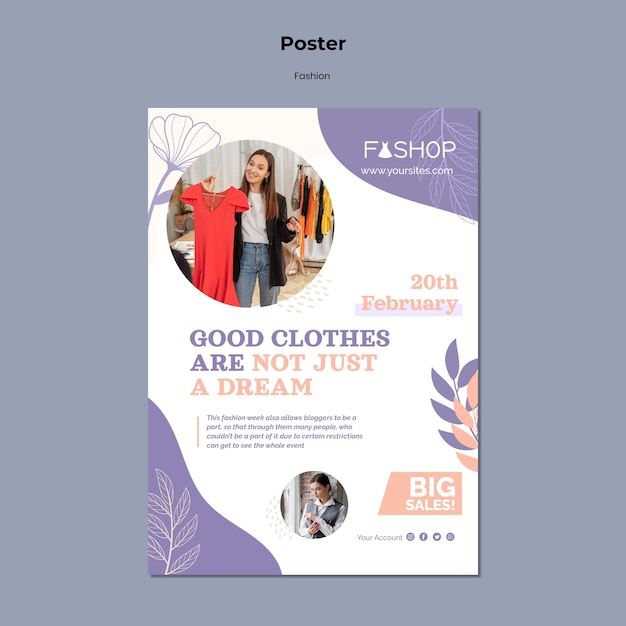 Free PSD fashion super sale poster template