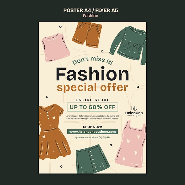 無料PSD ファッションテンプレートデザイン