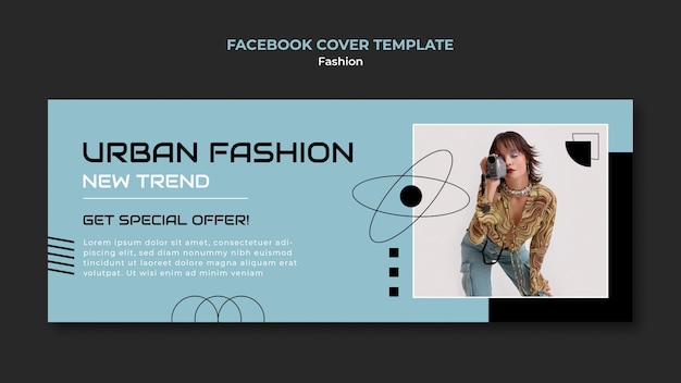 無料PSD ファッショントレンドfacebookカバーテンプレート