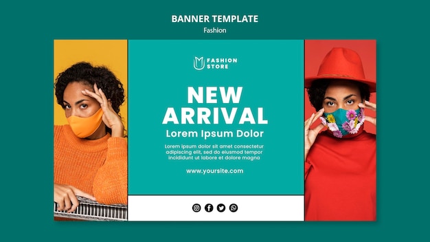 Free PSD fashion trends horizontal banner  template