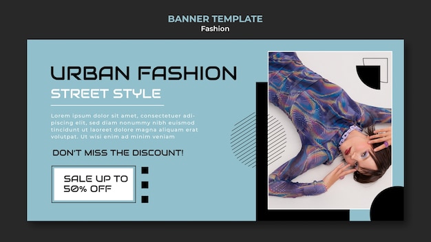 Free PSD fashion trends horizontal banner template