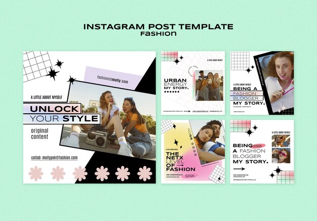 PSD gratuito post su instagram di tendenze moda