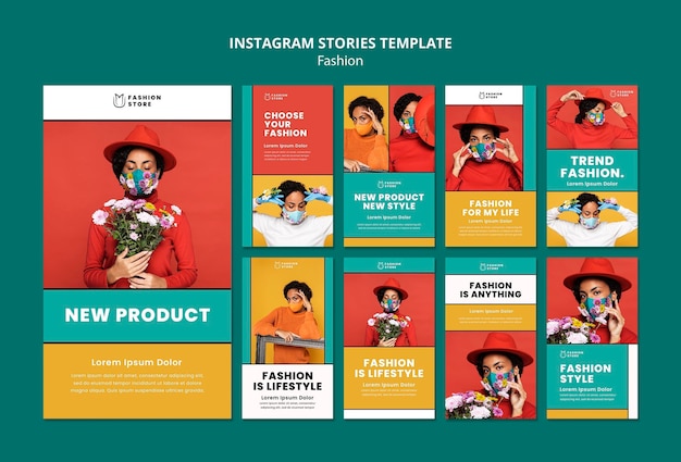 PSD gratuito tendenze della moda storie di instagram