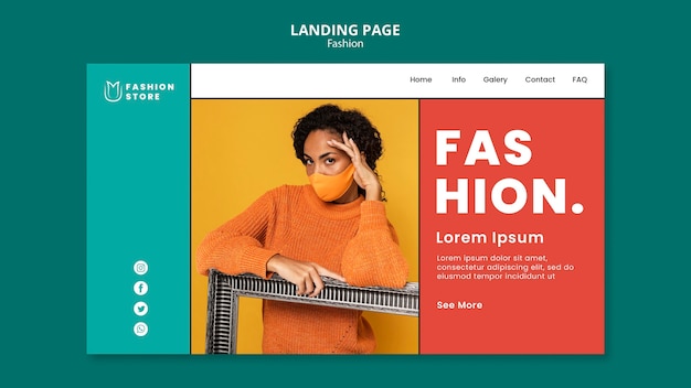 Free PSD fashion trends landing page  template