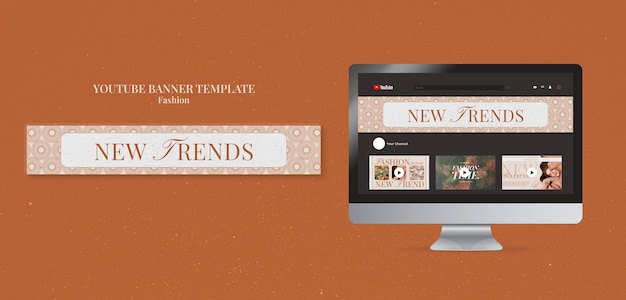 Free PSD fashion trends  youtube banner template