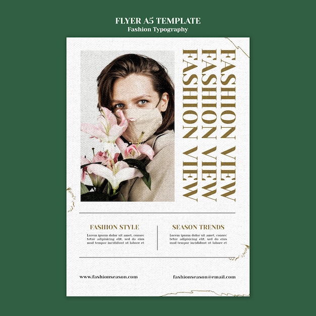 Free PSD fashion typography flyer template