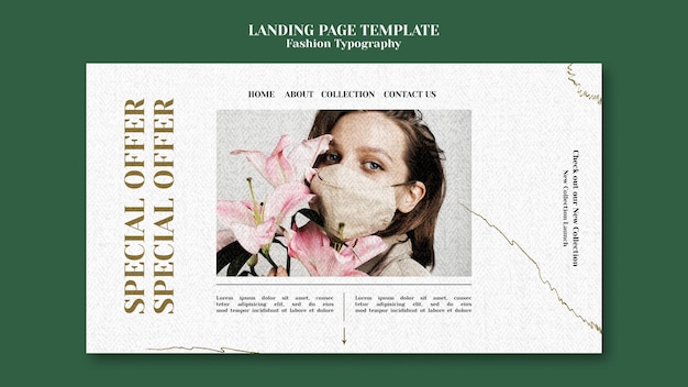 Free PSD fashion typography landing page