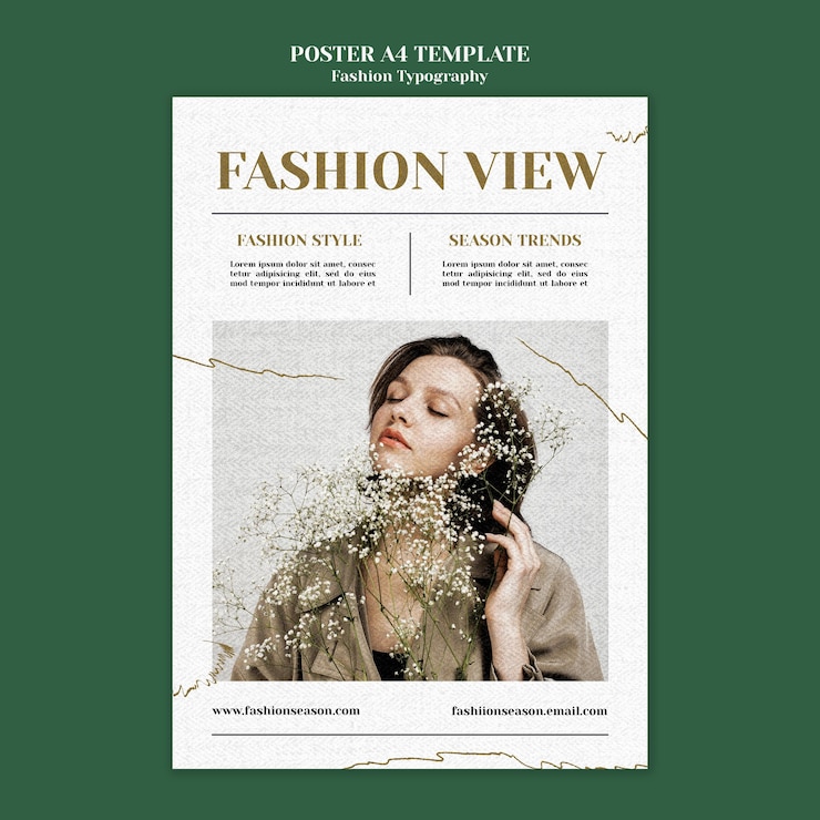 無料PSD ファッションタイポグラフィポスターテンプレート