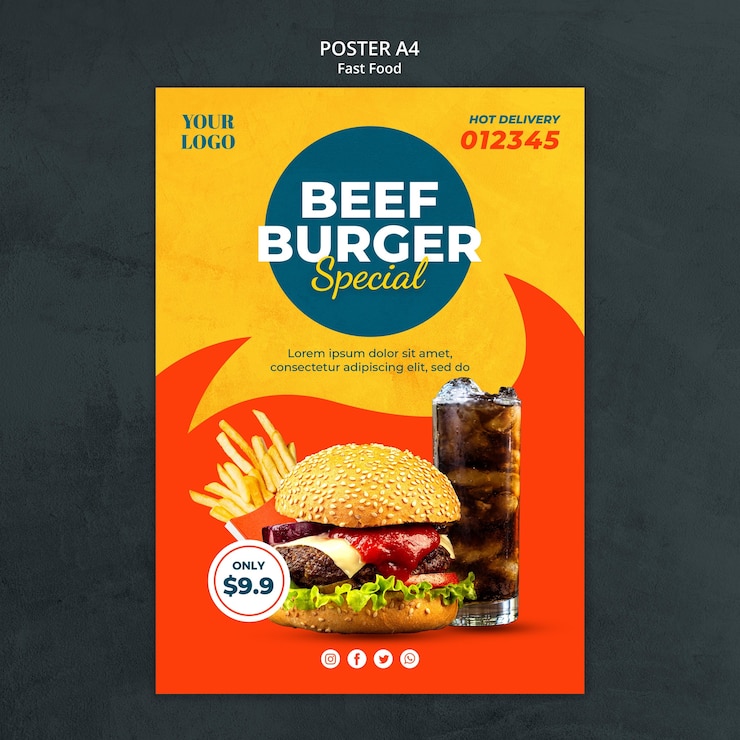 Free PSD fast food ad poster template