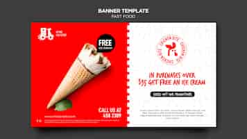 Free PSD fast food ad template banner